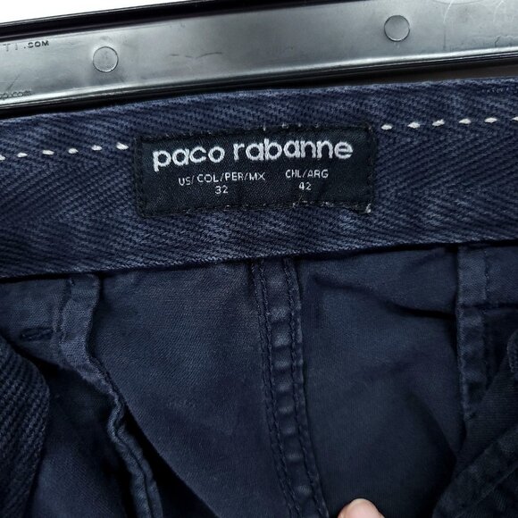 Paco Rabanne Comfort Cotton Pants Size 32X32 Mens Comfort Chinos Blue - Picture 6 of 14